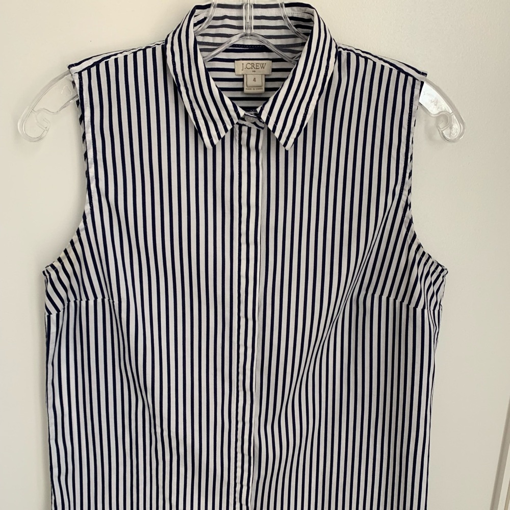 J.Crew Sleeveless Button Front Shirt